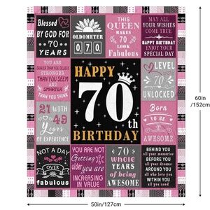 70th Birthday Blanket - New! Sealed!